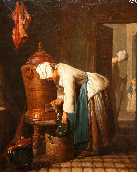 Woman Drawing Water at Cistern painting (c1733-9) by Jean-Siméon Chardin at Toledo Museum of Art. Toledo, OH.
