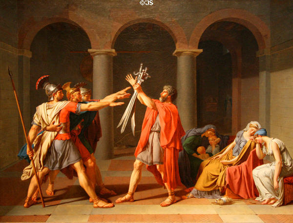 Oath of the Horatii painting (1786) by Jacques-Louis David at Toledo Museum of Art. Toledo, OH.