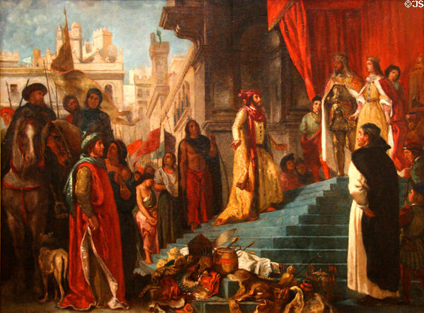 Return of Christopher Columbus painting (1839) by Eugène Delacroix at Toledo Museum of Art. Toledo, OH.