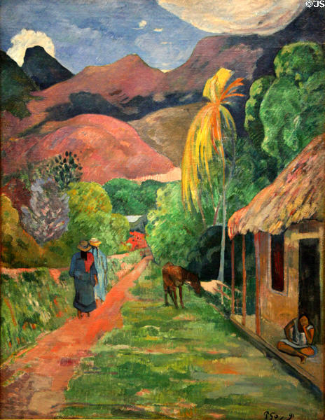 Street in Tahiti painting (1891) by Paul Gauguin at Toledo Museum of Art. Toledo, OH.