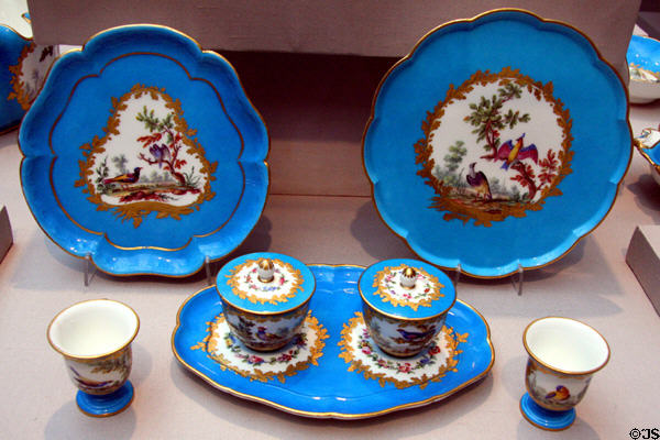 Sèvres porcelain serving dishes with exotic birds (c1771) at Toledo Museum of Art. Toledo, OH.
