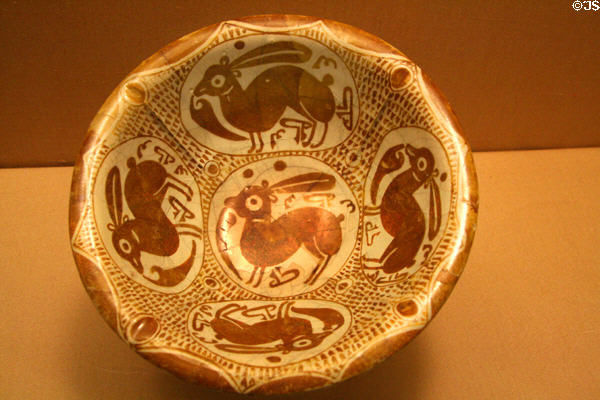 Muslim earthenware bowl with rabbits (10thC) at Toledo Museum of Art. Toledo, OH.