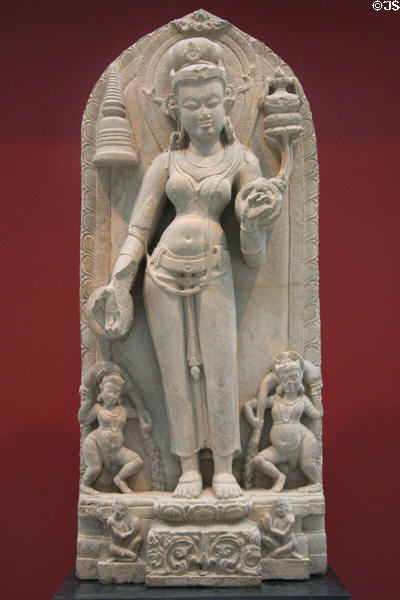 Granite goddess of abundance Vasudhara carving (c950) from India at Toledo Museum of Art. Toledo, OH.
