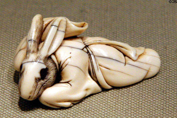 Japanese netsuke in form of rabbit at Toledo Museum of Art. Toledo, OH.