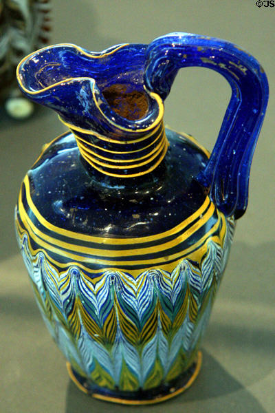 Greek core-formed pitcher (mid 4th-early 3rdC BCE) at Toledo Glass Pavilion. Toledo, OH.