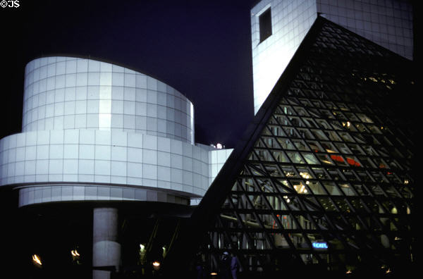 Rock & Roll Hall of Fame at night. Cleveland, OH.