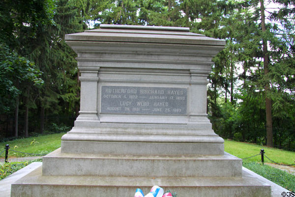 Tomb of Rutherford B. Hayes (1822-93) & wife Lucy Webb Hayes (1831-89) at Hayes Presidential Center. Fremont, OH.