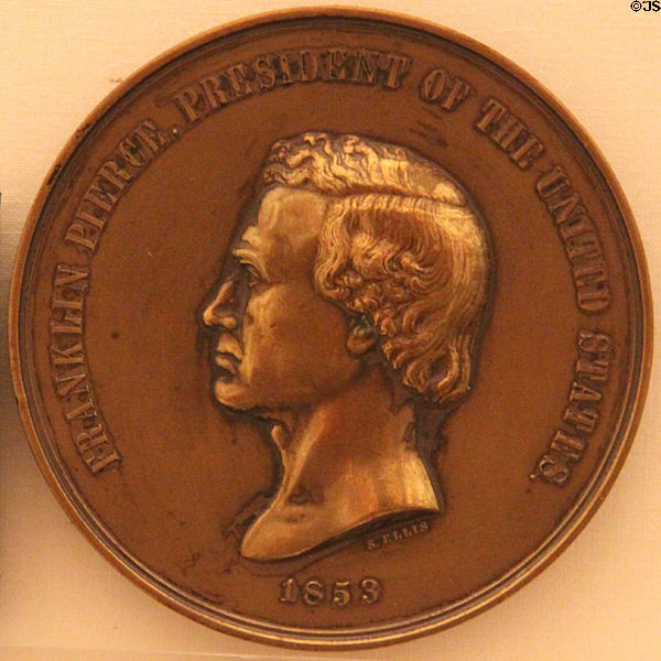 Franklin Pierce (1853-1857) medal (at Hayes Presidential Center). Fremont, OH.