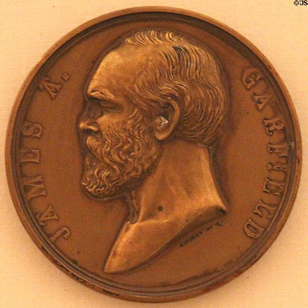 James Abram Garfield (1881-1881) medal (at Hayes Presidential Center). Fremont, OH.