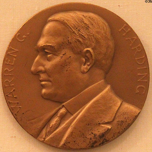 Warren Gamaliel Harding (1921-1923) medal (at Hayes Presidential Center). Fremont, OH.