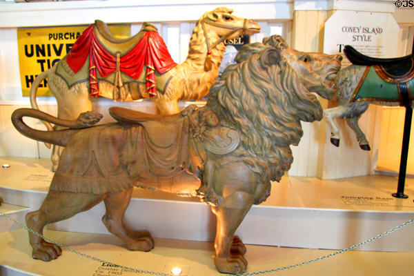 Carousel lion (c1903) by Gustav Dentzel at Merry-Go-Round Museum. Sandusky, OH.
