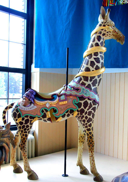 Carousel giraffe by E. Joy Morris at Merry-Go-Round Museum. Sandusky, OH.