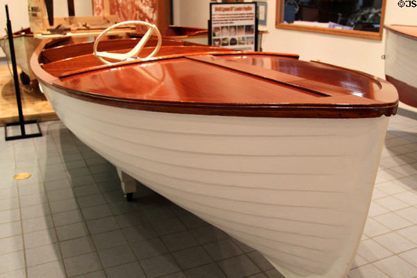 Lyman Boat Works 15' outboard hull (1949) at Sandusky Maritime Museum. Sandusky, OH.