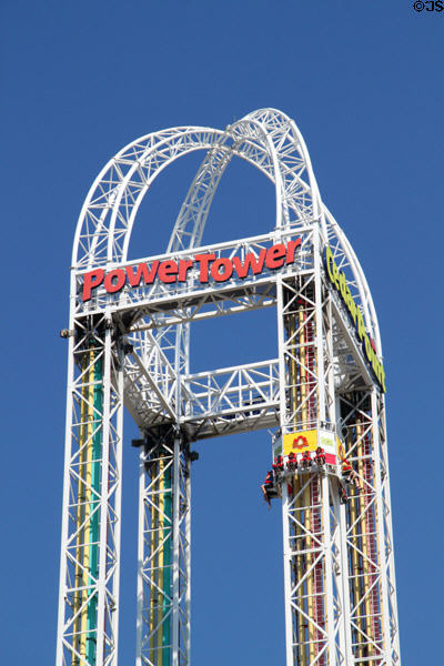 Power Tower roller coaster at Cedar Point. Sandusky, OH.