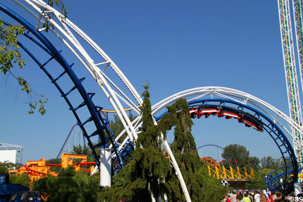 Corkscrew roller coaster at Cedar Point. Sandusky, OH.