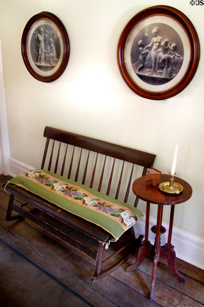 Rocking bench in front hall of Edison Birthplace Museum. Milan, OH.