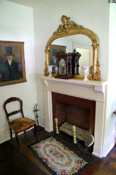 Living room fireplace at Edison Birthplace Museum. Milan, OH.