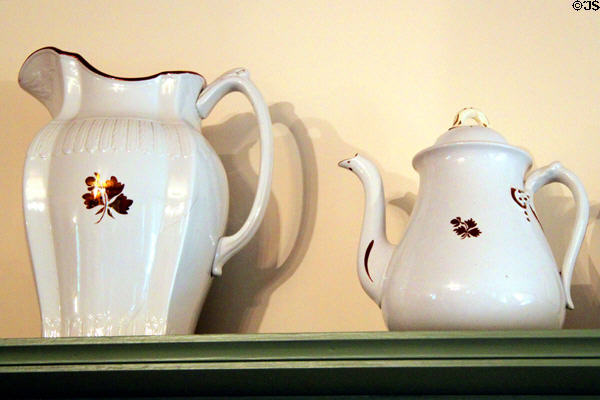 Pitcher & teapot in kitchen of Sayles House at Milan Historical Museum. Milan, OH.