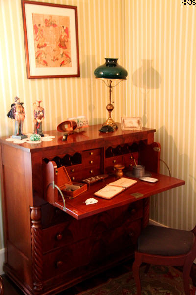 Drop front desk in Sayles House at Milan Historical Museum. Milan, OH.