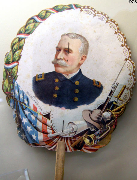 Printed fan of Admiral George Dewey U.S.N. at Milan Historical Museum. Milan, OH.