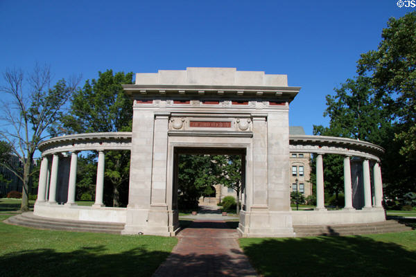 Memorial Arch (1903) on Tappan Square at Oberlin College. Oberlin, OH. Architect: J.L. Silsbee.