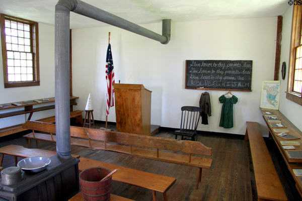Little Red Schoolhouse interior at Oberlin Heritage Center. Oberlin, OH.