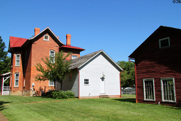 Rear of Jewett House with outbuildings at Oberlin Heritage Center. Oberlin, OH.