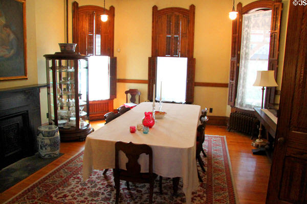 Dining room of Jewett House at Oberlin Heritage Center. Oberlin, OH.