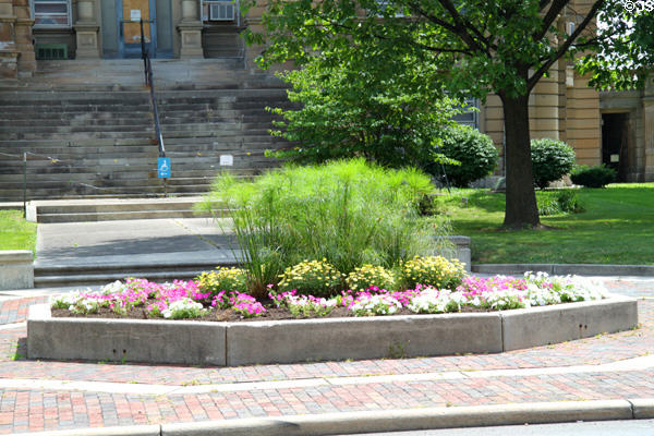 Flower bed before Seneca County Courthouse. Tiffin, OH.
