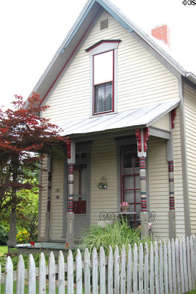 Gothic-style house with turned porch posts (1900) (191 Wentz St.). Tiffin, OH.