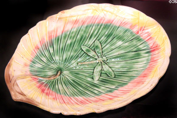 Majolica platter with dragonfly (1892) at McKinley Presidential Library & Museum. Canton, OH.