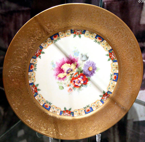 Belleek China plate made in Canton at McKinley Presidential Library & Museum. Canton, OH.