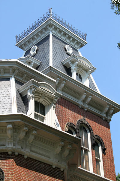 Second Empire tower of Hower House. Akron, OH.