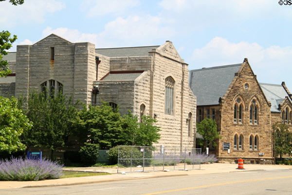 Former stone churches now University of Akron Ballet Center (E. Market St.). Akron, OH.