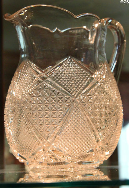 Heisey pitcher in Fandango Pattern (#1201) (after 1896) at National Heisey Glass Museum. Newark, OH.