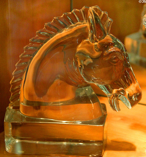 Horsehead bookend at National Heisey Glass Museum. Newark, OH.