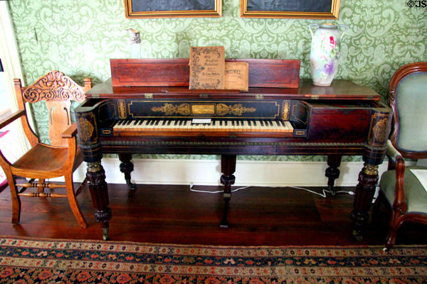 Rectangular piano in parlor at Sherwood-Davidson House. Newark, OH.