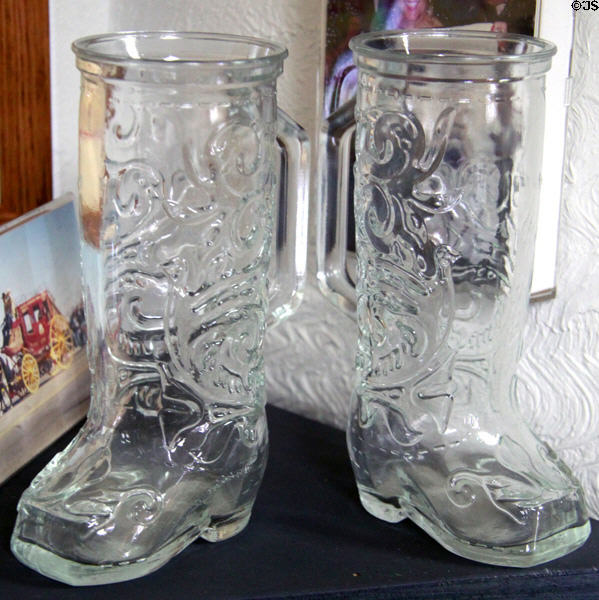 Glass cowboy boots at Hopalong Cassidy Museum. Cambridge, OH.