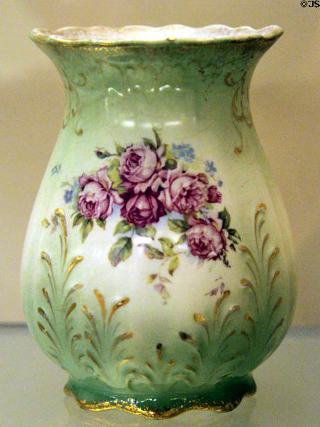 Whiteware Vase with scalloped foot & rim (c1900) by Knowles, Taylor & Knowles, Co. of East Liverpool at Museum of Ceramics. East Liverpool, OH.