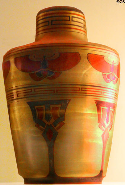 Whiteware vase in Art Nouveau style (c1910) by Herman Guestal of Knowles, Taylor & Knowles, Co. of East Liverpool at Museum of Ceramics. East Liverpool, OH.