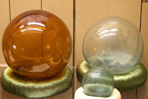 Glass balls from Zanesville area at Stone Academy Museum. Zanesville, OH.