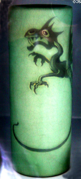 Presentation vase with dragon (1905) by Frank Weller of S.A. Weller Pottery Co. at Mathews House Museum. Zanesville, OH.
