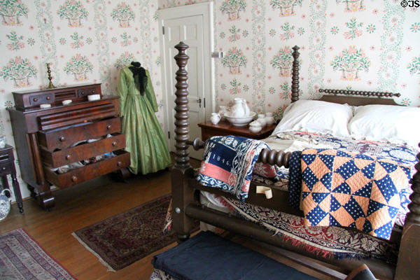 Bedroom with quilts at Mathews House Museum. Zanesville, OH.