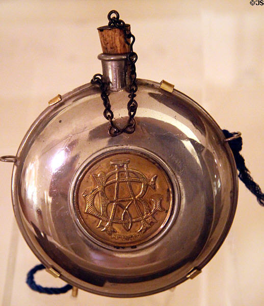 Grand Army of the Republic souvenir canteen (c1880s or later) at museum of Ohio State Capitol. Columbus, OH.