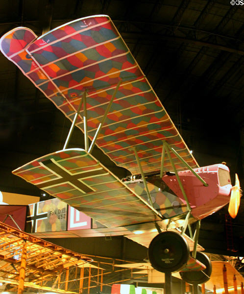 Fokker Dr. VII (1918) biplane fighter from Germany at National Museum of USAF. Dayton, OH.