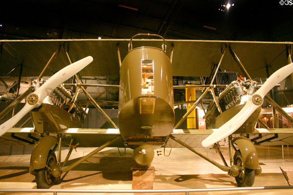 Front view of Martin MB-2 (NBS-1) replica bomber at National Museum of USAF. Dayton, OH.