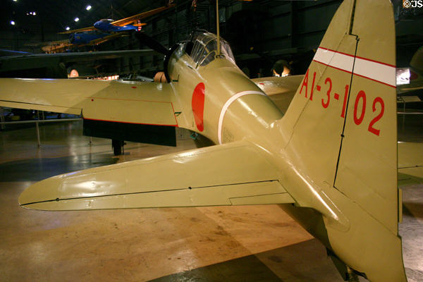 Japanese Mitsubishi A6M2 Zero (1939) fighter at National Museum of USAF. Dayton, OH.