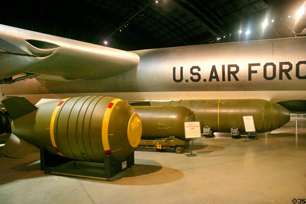 Array of nuclear bombs at National Museum of USAF. Dayton, OH.