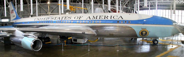 Boeing VC-137C SAM 26000 (1962) Air Force One which carried eight presidents: Kennedy, Johnson, Nixon, Ford, Carter, Reagan, George H.W. Bush and Clinton at National Museum of USAF. Dayton, OH.