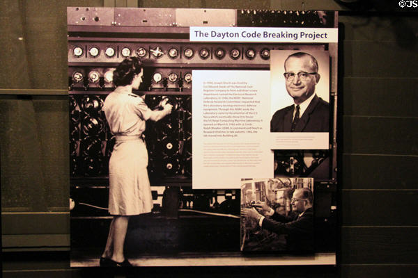 Display about Dayton Code Breaking Project during World War II at Carillon Historical Park. Dayton, OH.